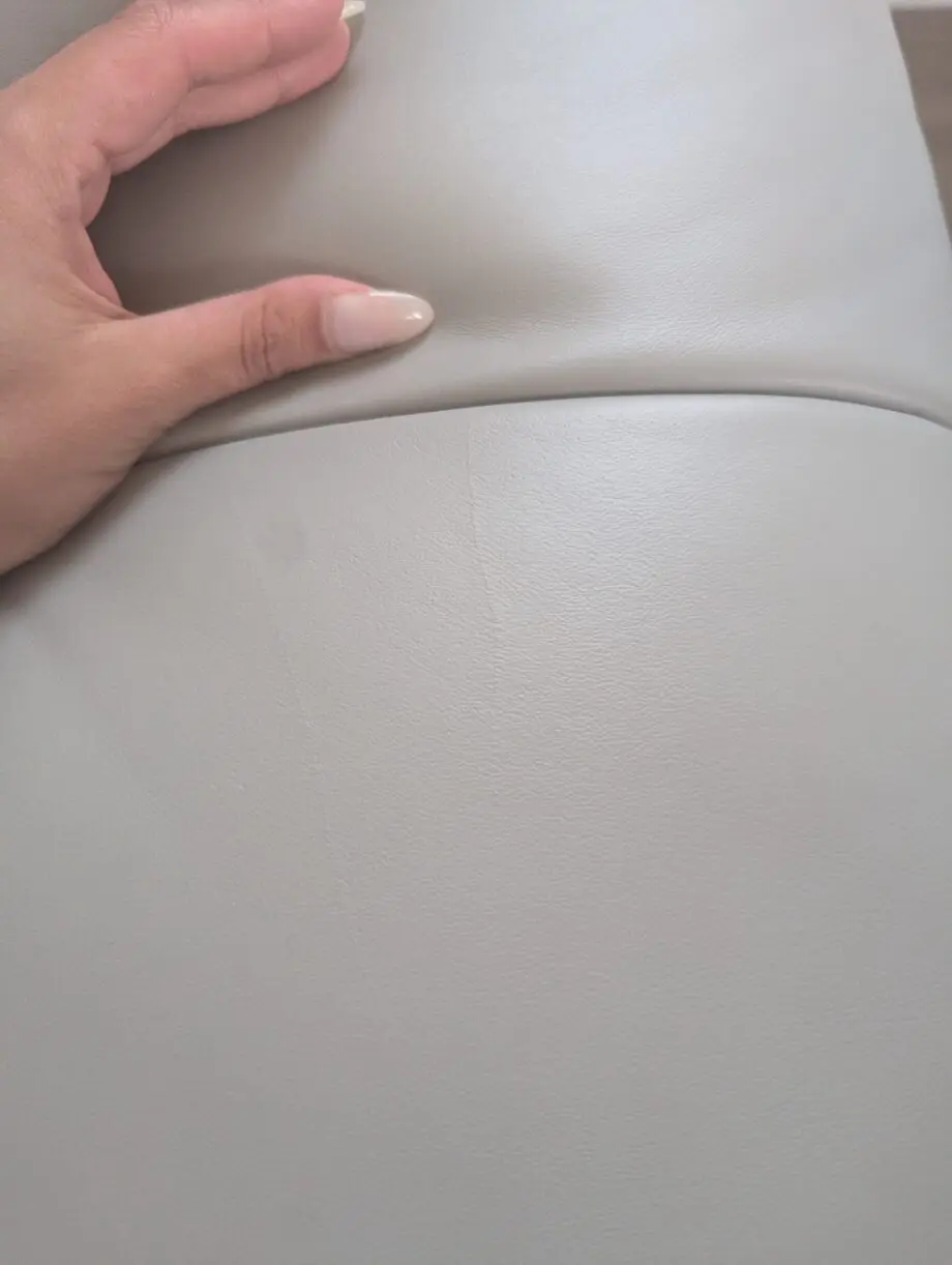 Leather couch with foot stool