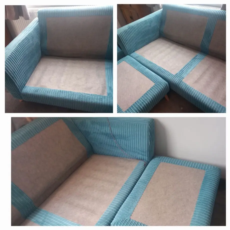 DFS chaise longue sofa in Teal cord.