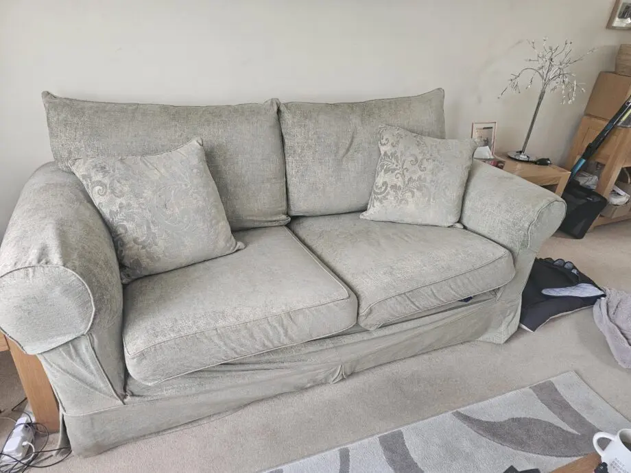 3 seater sofa, chair and footstool