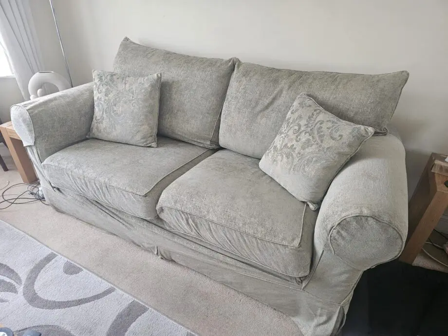 3 seater sofa, chair and footstool