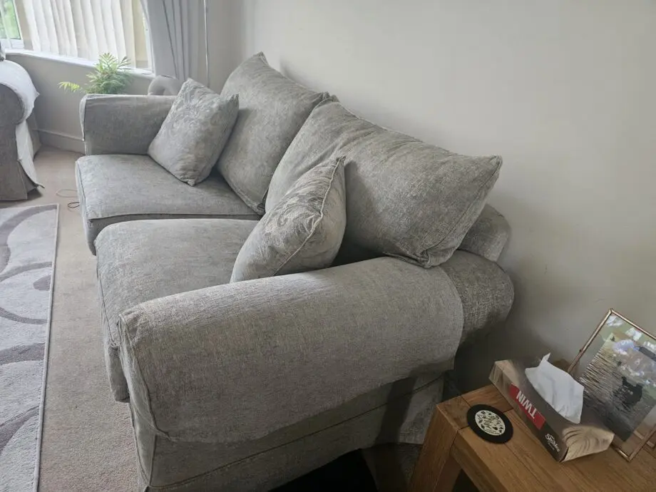 3 seater sofa, chair and footstool