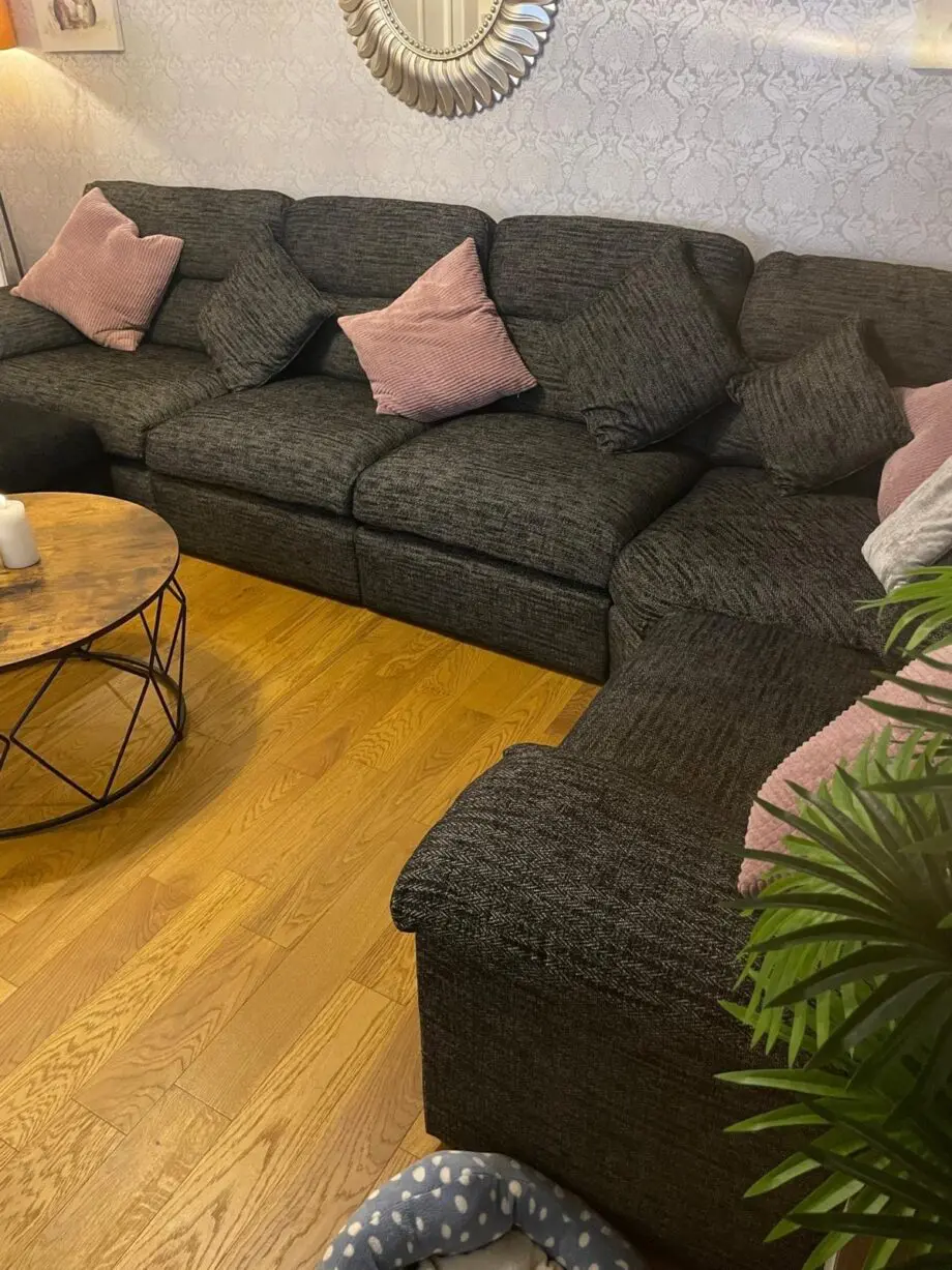 Modular charcoal corner sofa by oak furniture land
