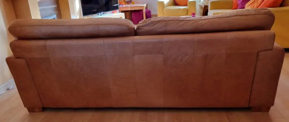 Tan Leather 3 Seater Sofa