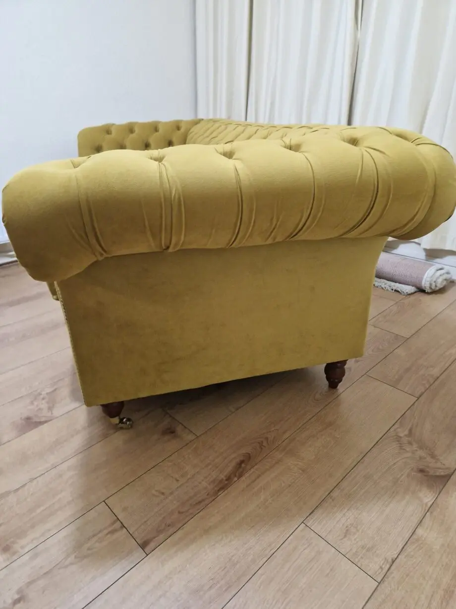 Chesterfield mustard sofa