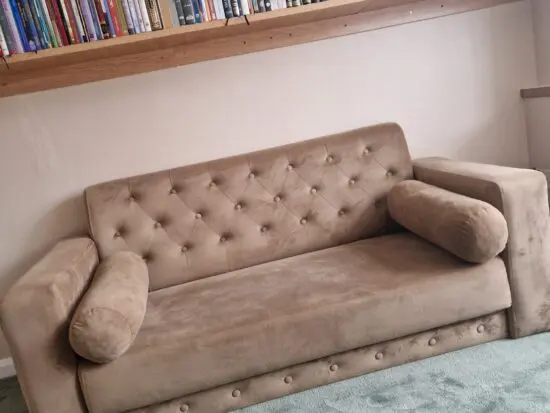 Plush Velvet 2 Seater Brown Chesterfield Sofa