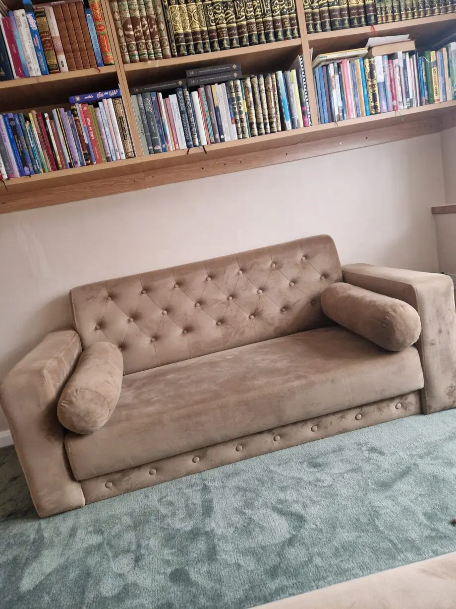 Plush Velvet 2 Seater Brown Chesterfield Sofa