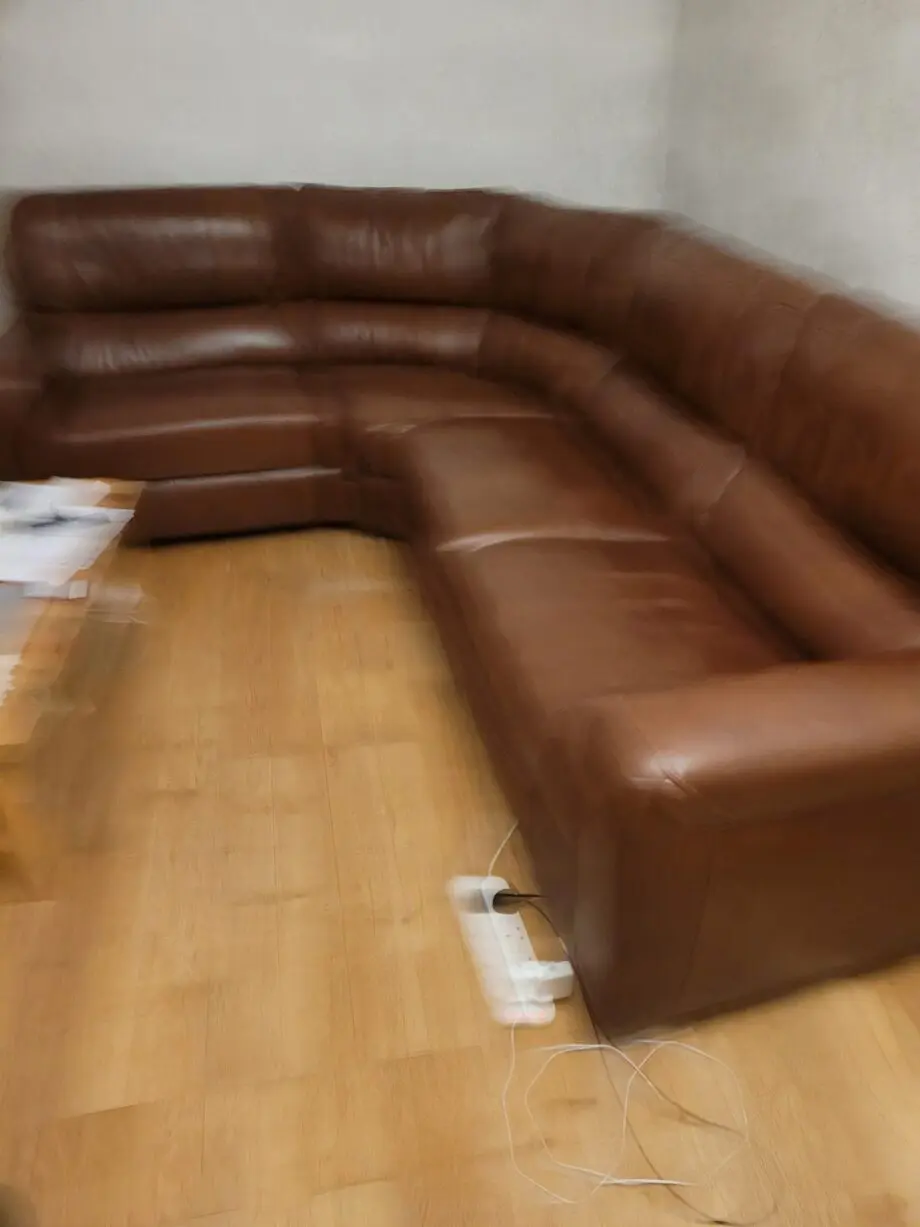 Pure leather corner sofa