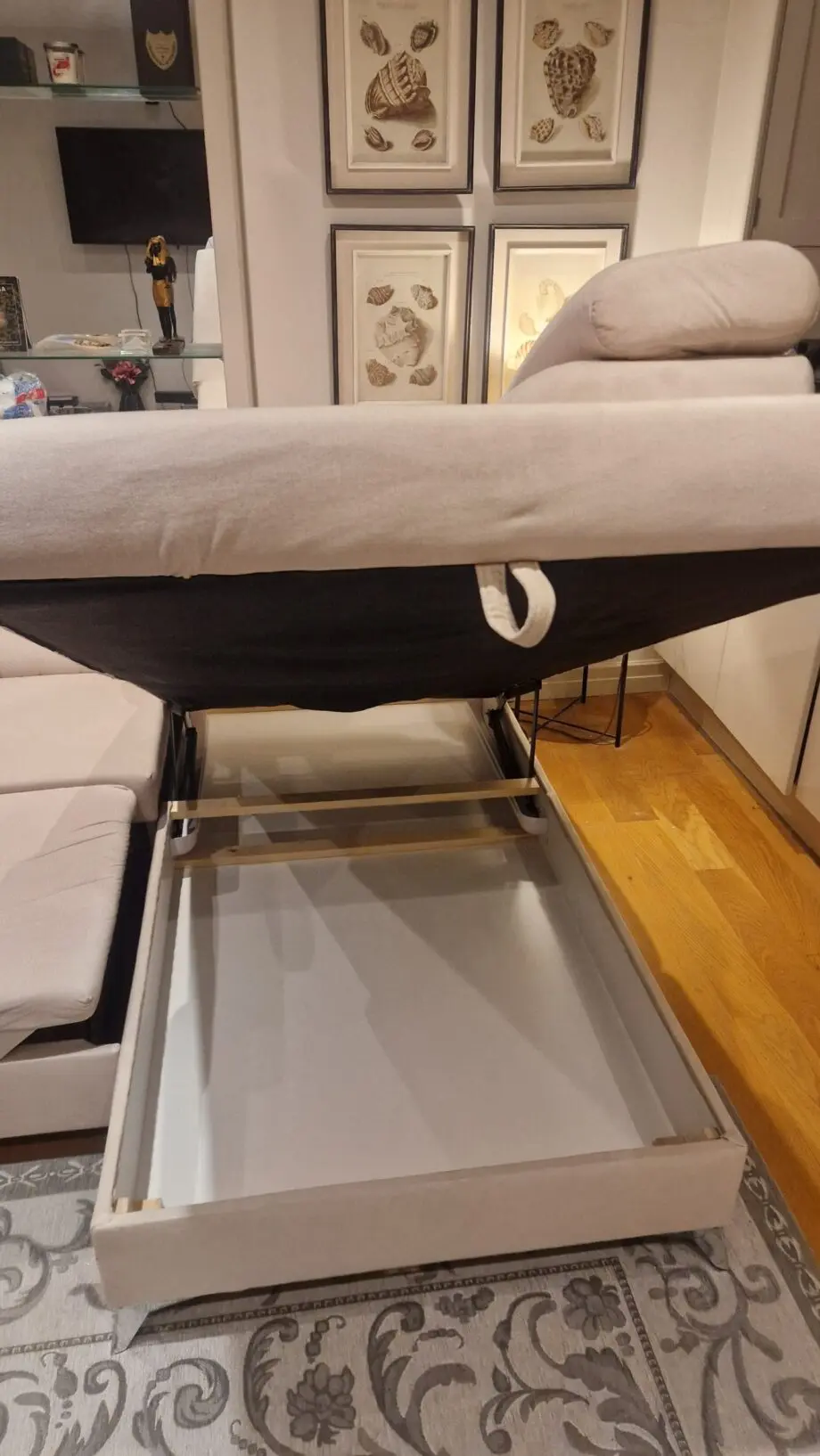Leicester corner sofa bed with storage / Cream / Sofa Bargain