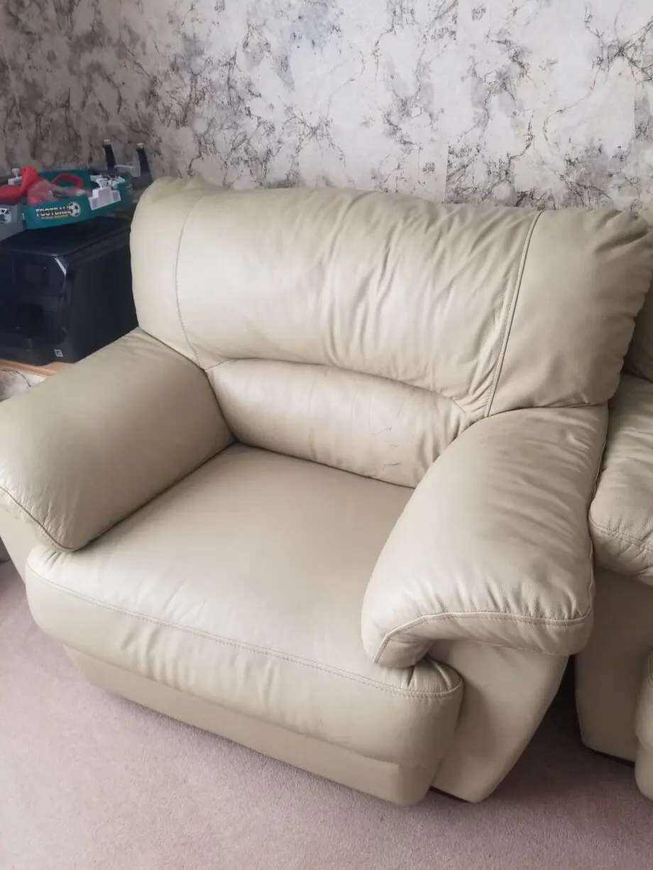 Cream soft leather sofa
