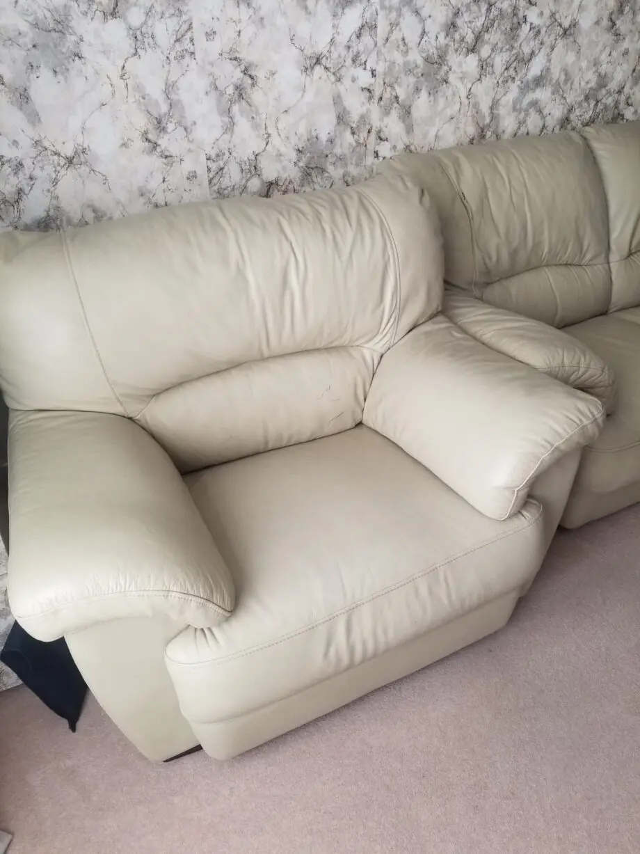 Cream soft leather sofa