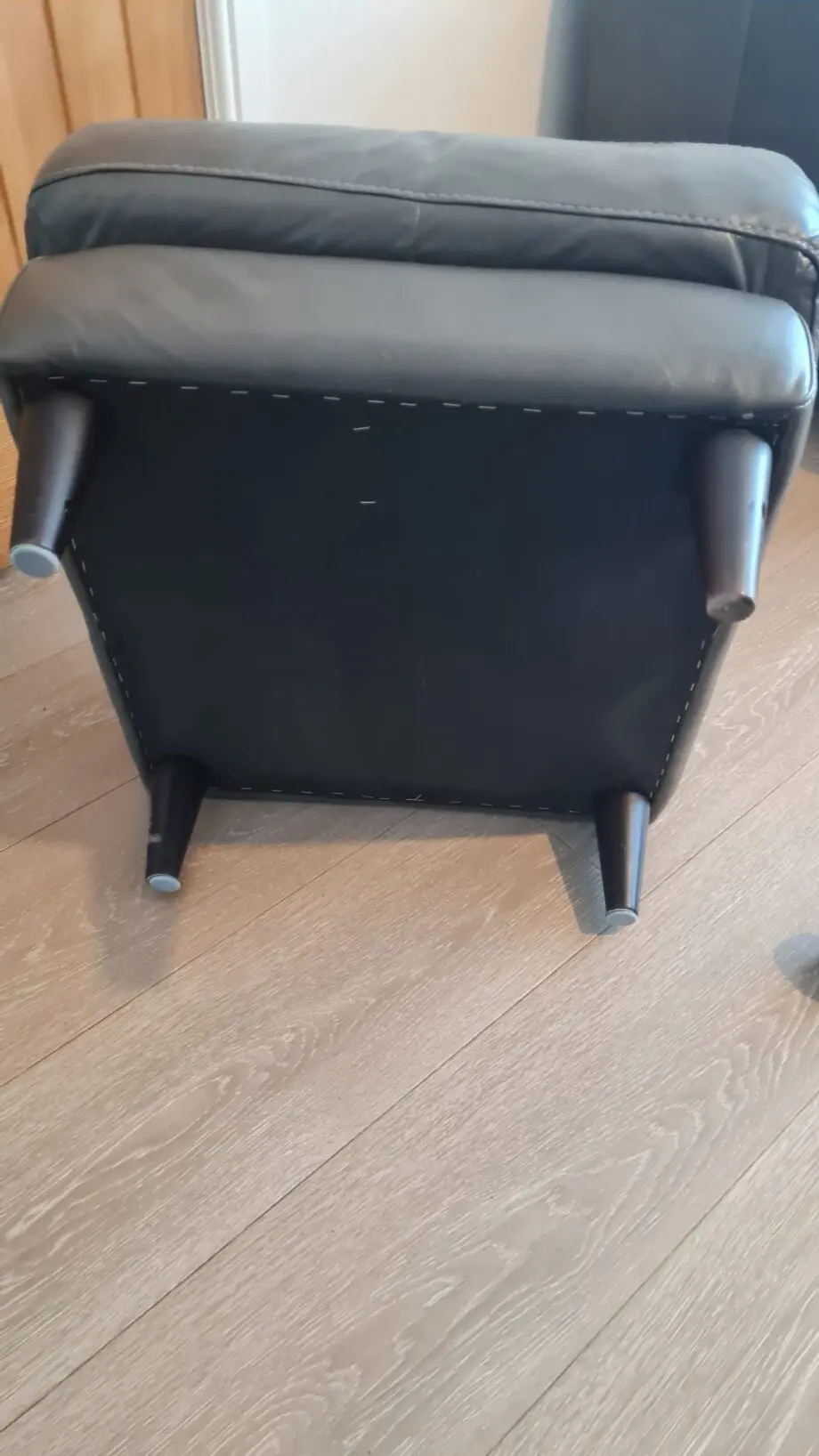 DFS Brown 2 seater leather sofa and single chair
