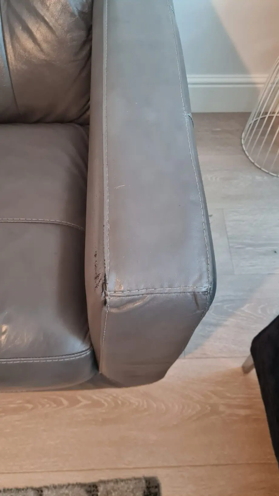 DFS Brown 2 seater leather sofa and single chair