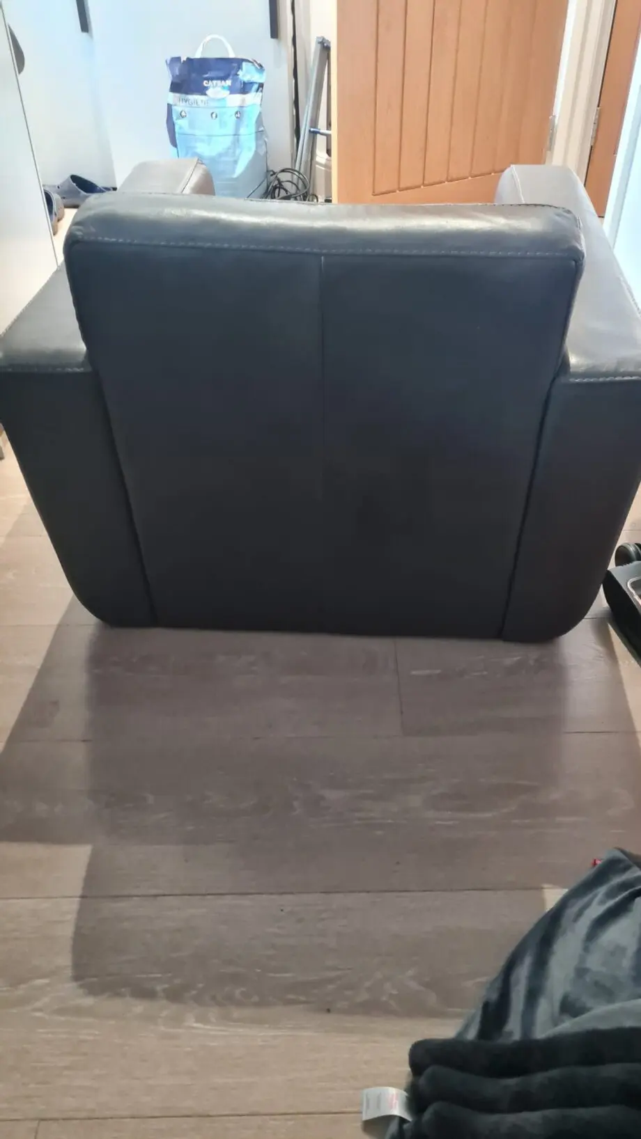 DFS Brown 2 seater leather sofa and single chair
