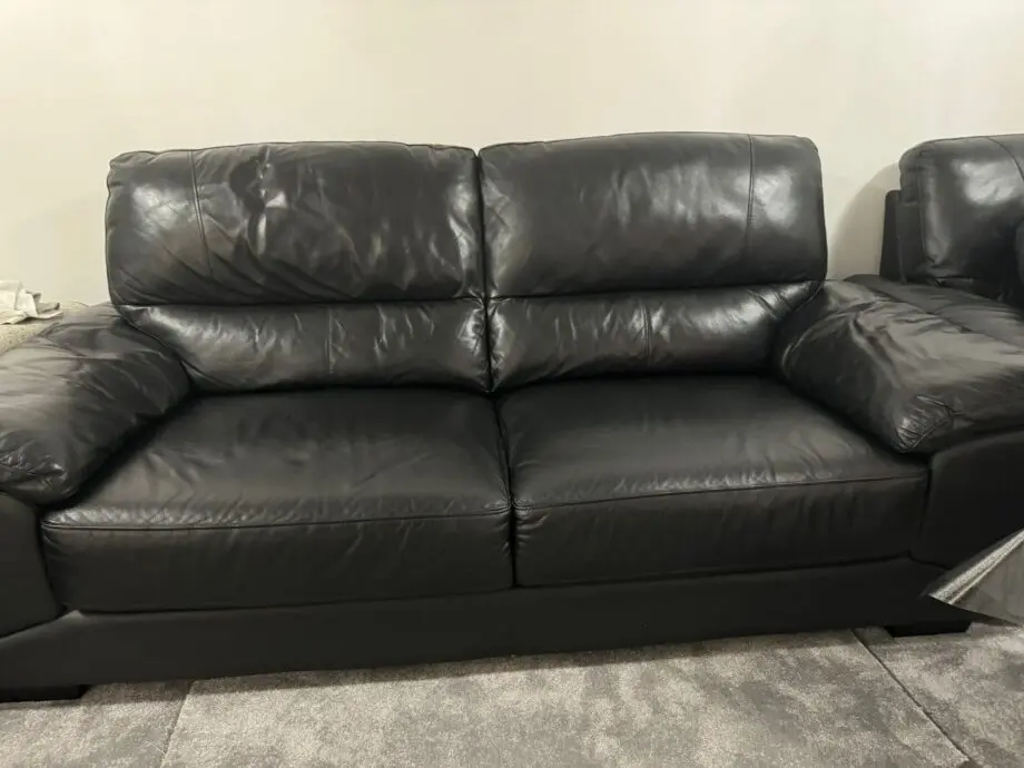 Leather black sofa