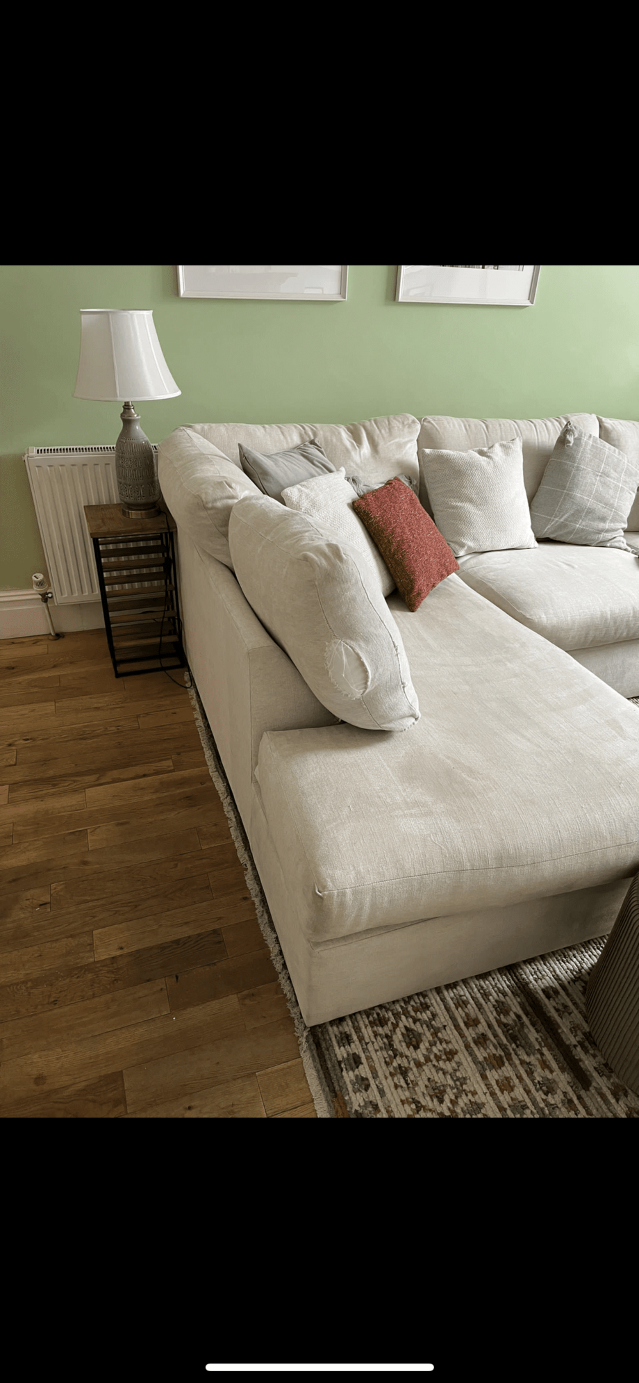 Darlings of Chelsea cream chaise corner sofa