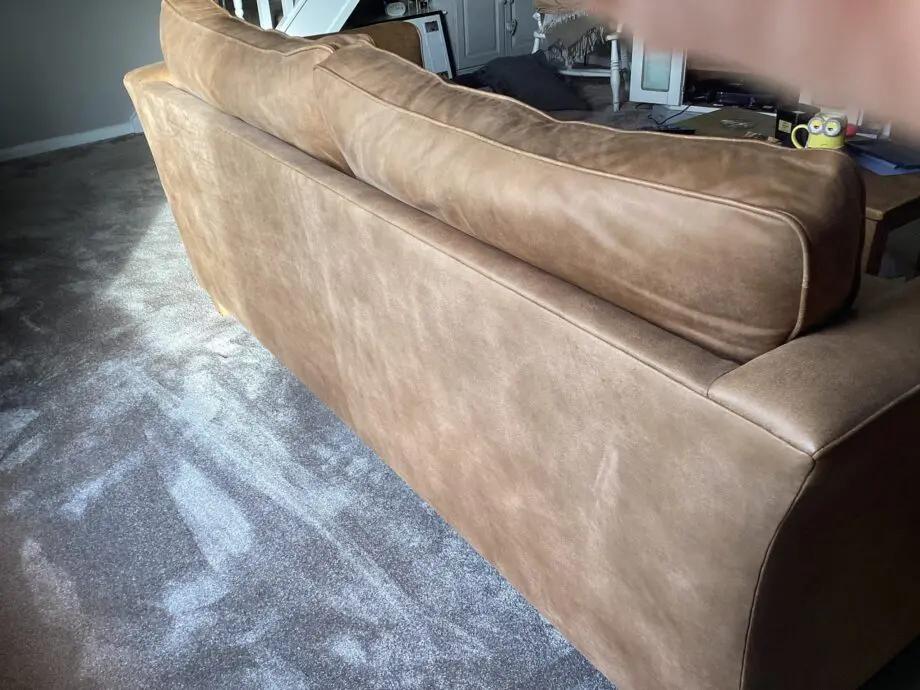 Colorado Italian crest leather 3 and 2 seater sofa in Light Tan
