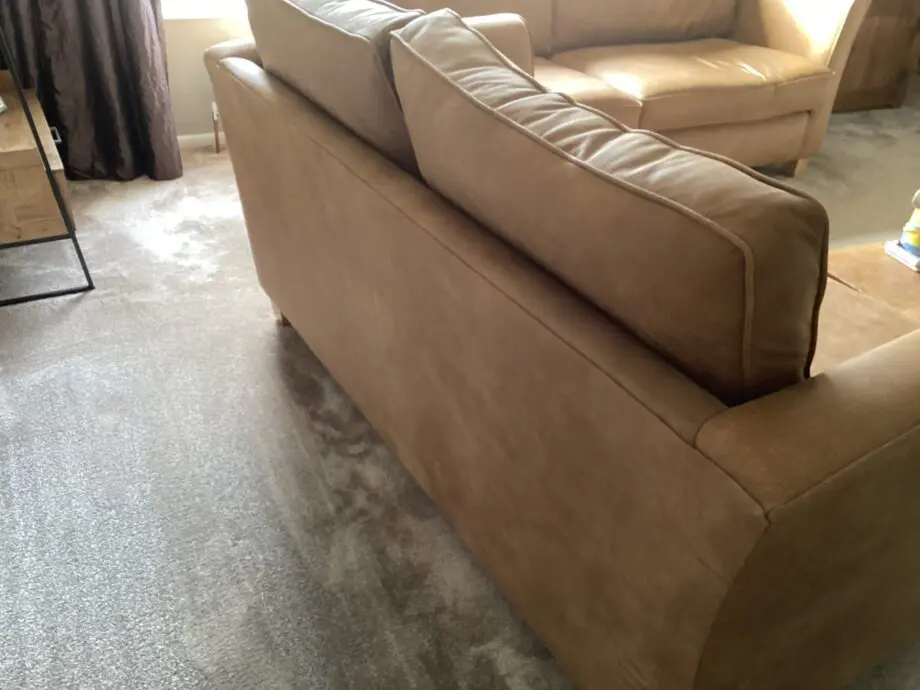Colorado Italian crest leather 3 and 2 seater sofa in Light Tan