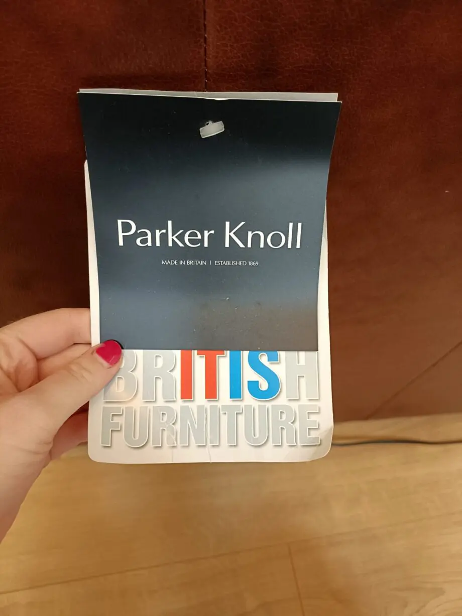 Parker Knoll Brown Leather 3- Seater Sofa