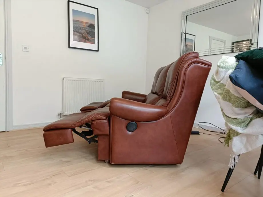Parker Knoll Brown Leather 3- Seater Sofa