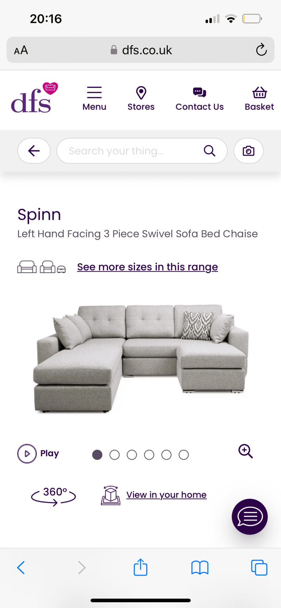 DFS Spinn Sofa and matching arm chair
