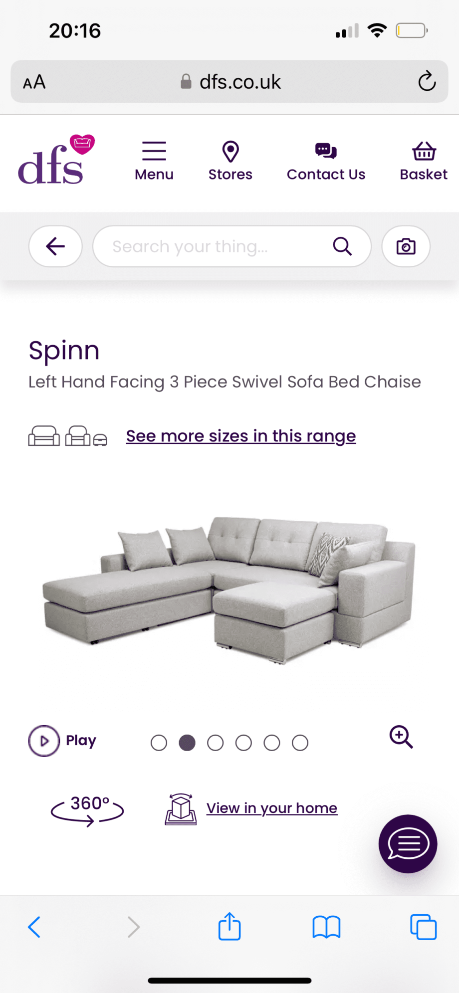 DFS Spinn Sofa and matching arm chair