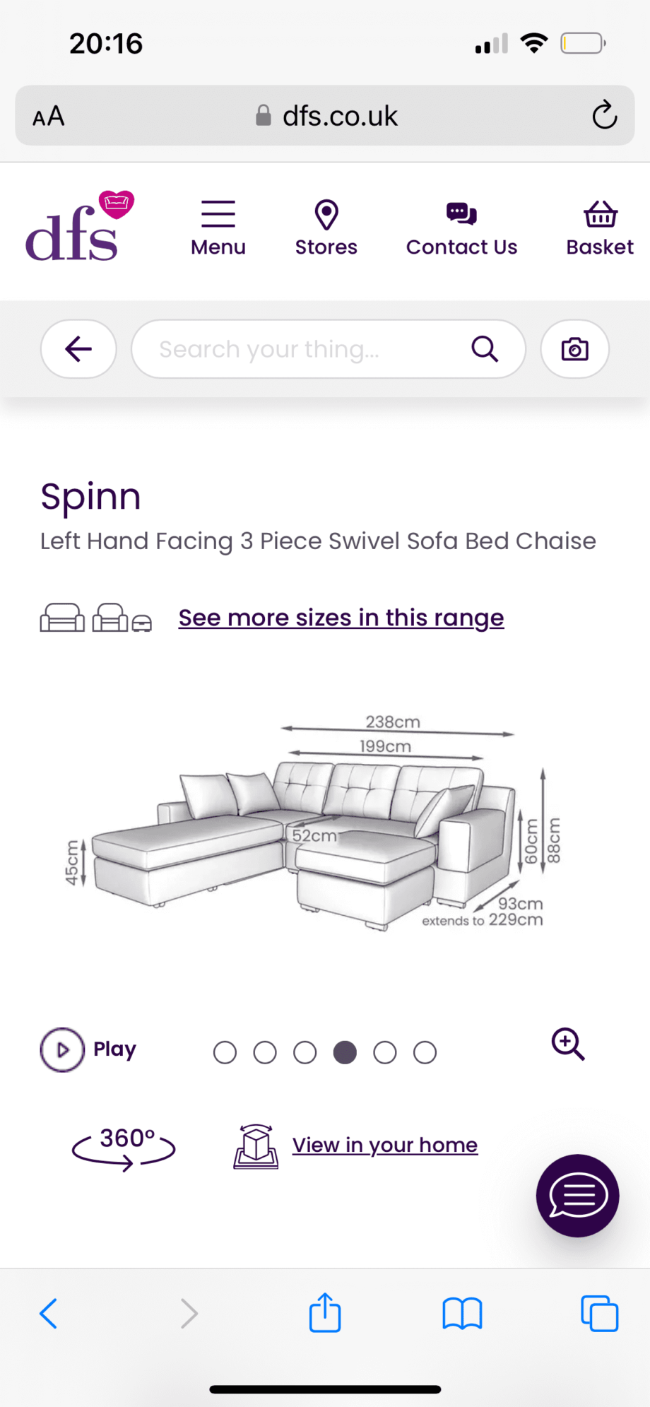 DFS Spinn Sofa and matching arm chair