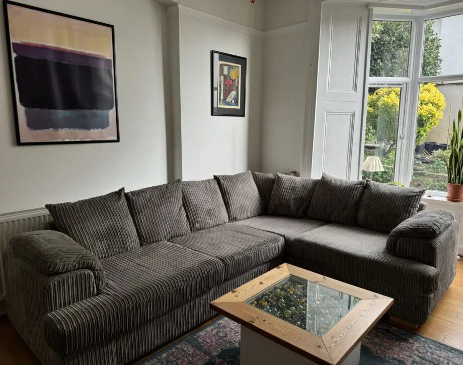 DFS Left Arm Facing Pillow Back Corner Sofa
