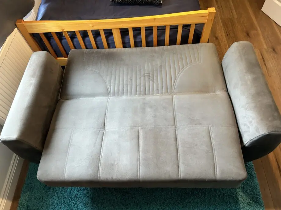 Comfort Meets Functionality! Grey 2-Seater Sofa Bed with Storage + Cushions 🛋️