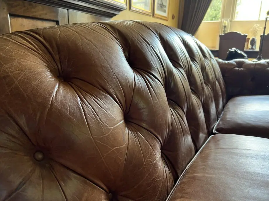 Wade Upholstery - Brown Leather Chesterfield sofa