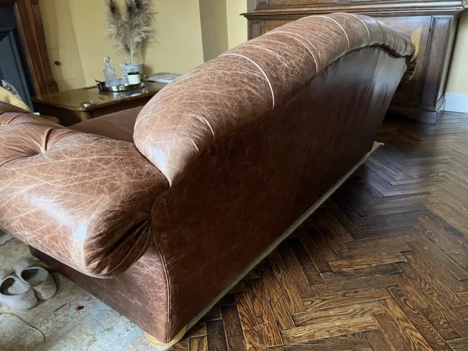 Wade Upholstery - Brown Leather Chesterfield sofa
