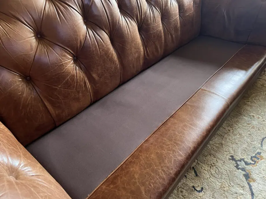 Wade Upholstery - Brown Leather Chesterfield sofa
