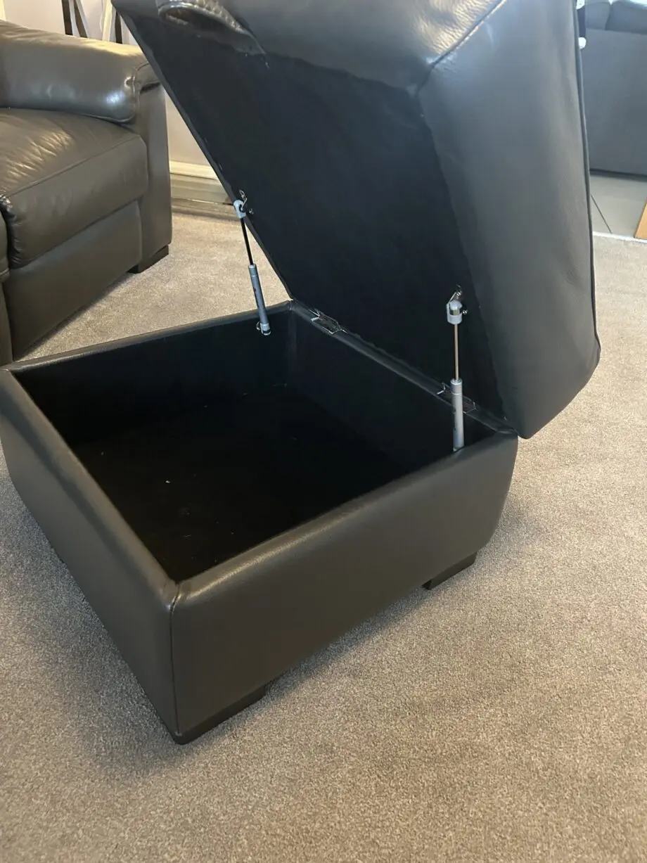 2 grey leather recliner sofas