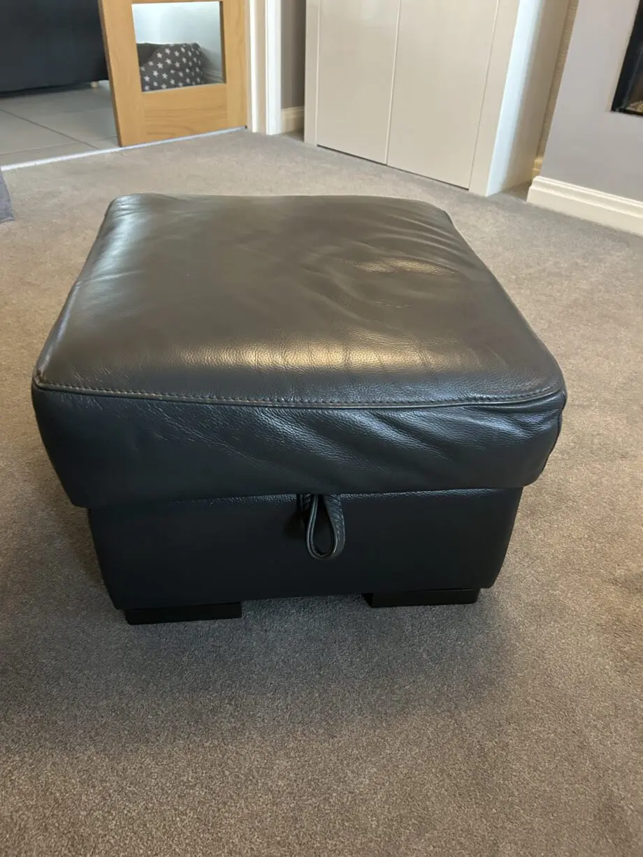 2 grey leather recliner sofas
