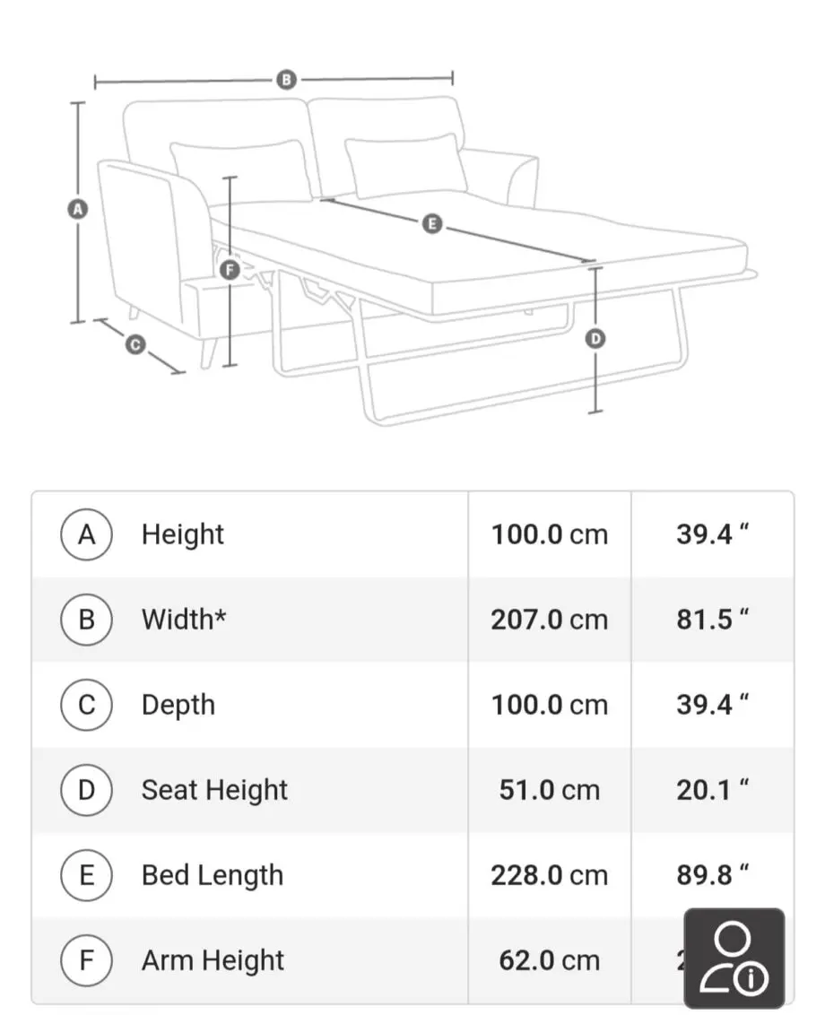 Westwood Sofa bed 3-seater, fabric sofa bed from ScS