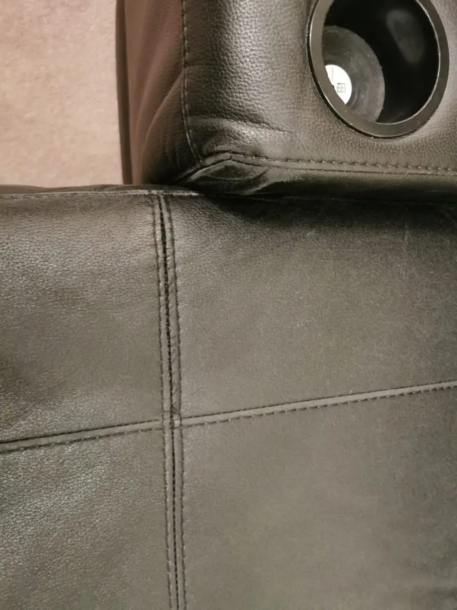 Harvey's black corner chaise long with recliner