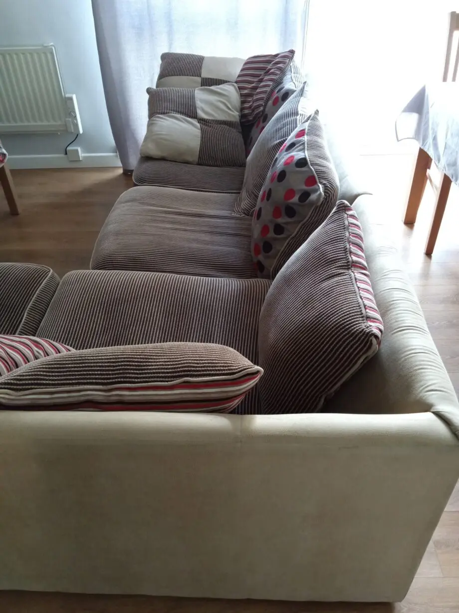 Large pillow back corner sofa