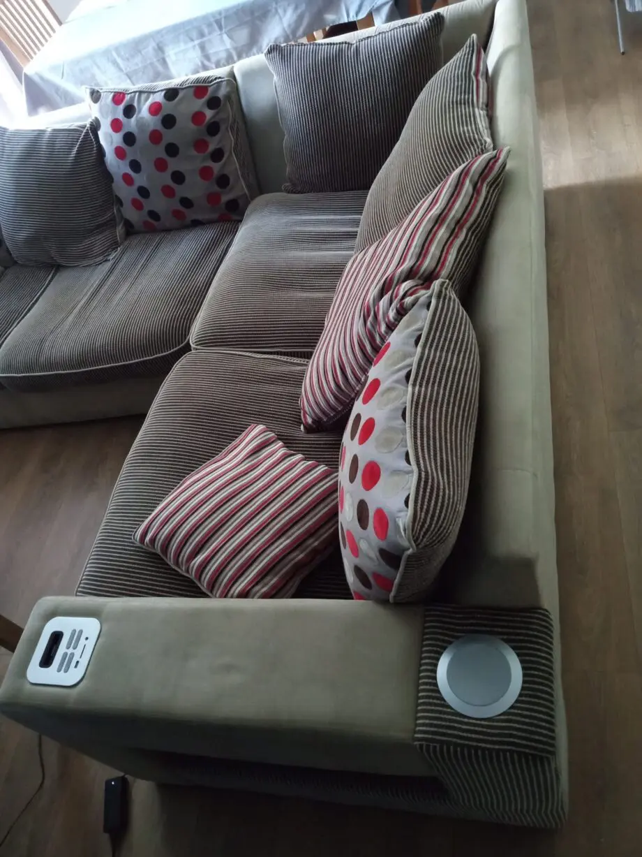 Large pillow back corner sofa