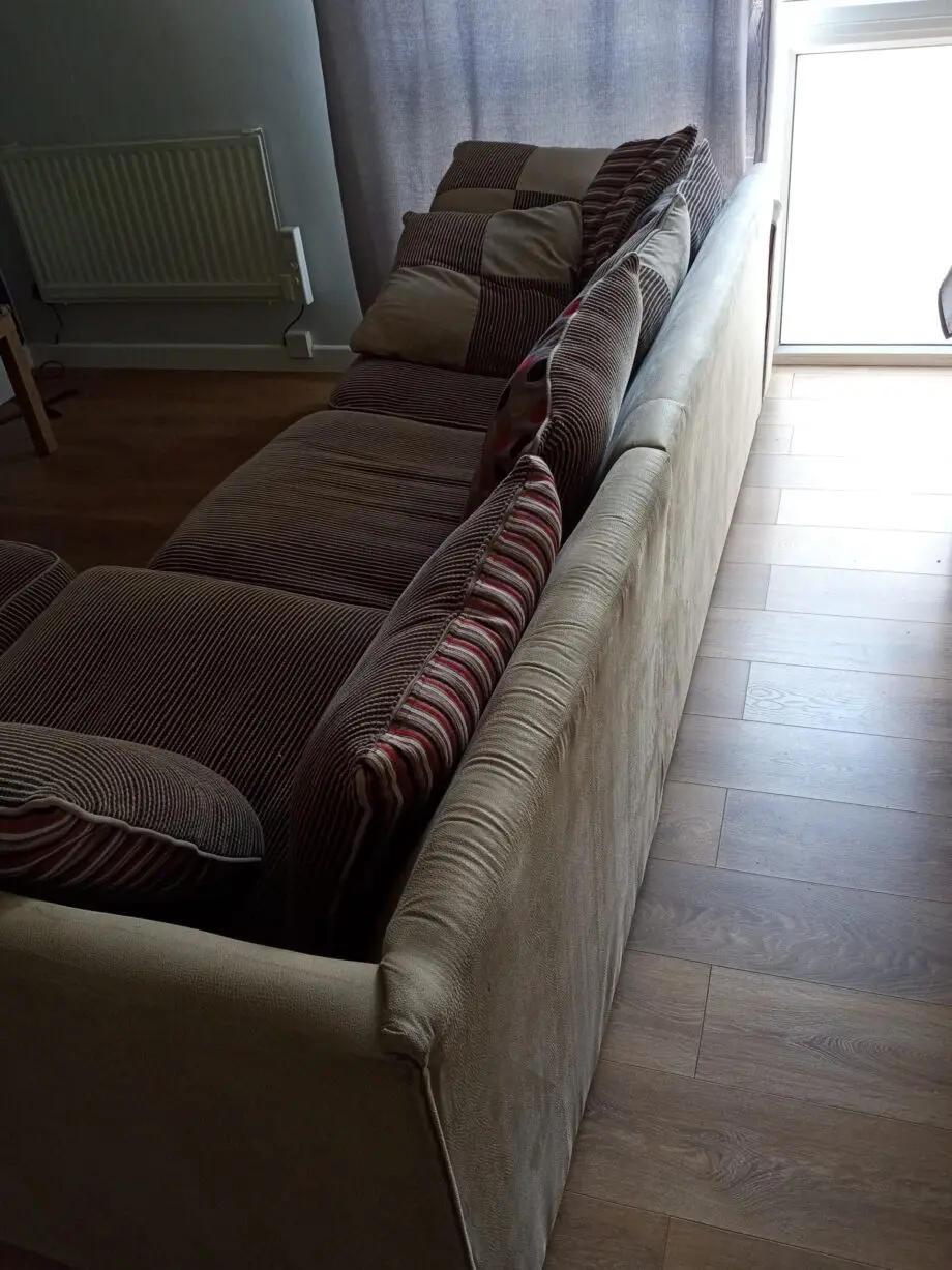 Large pillow back corner sofa