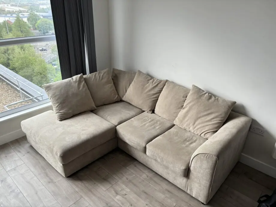 Chelsea Relaxed Linen Left Corner Sofa - Stone Alone V4