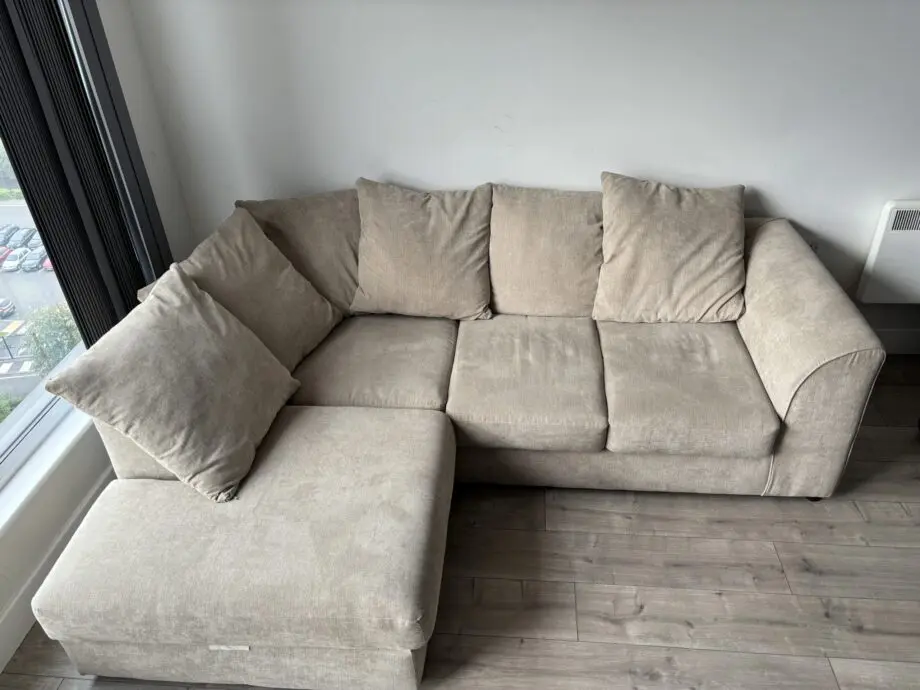 Chelsea Relaxed Linen Left Corner Sofa - Stone Alone V4