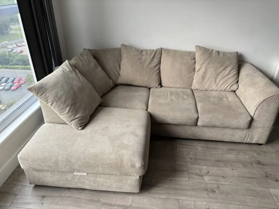 Chelsea Relaxed Linen Left Corner Sofa - Stone Alone V4