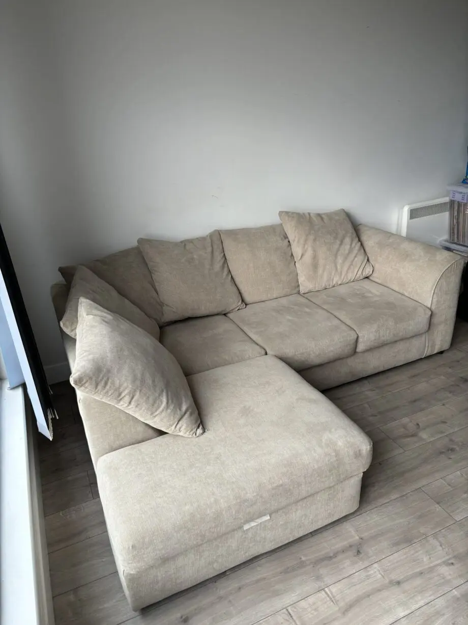 Chelsea Relaxed Linen Left Corner Sofa - Stone Alone V4
