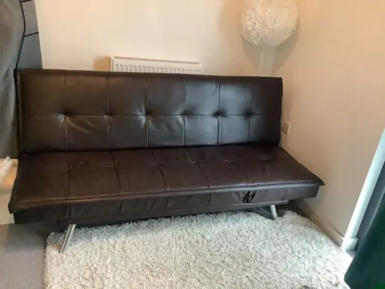 Three seater sofa brown coffee colour leather couch