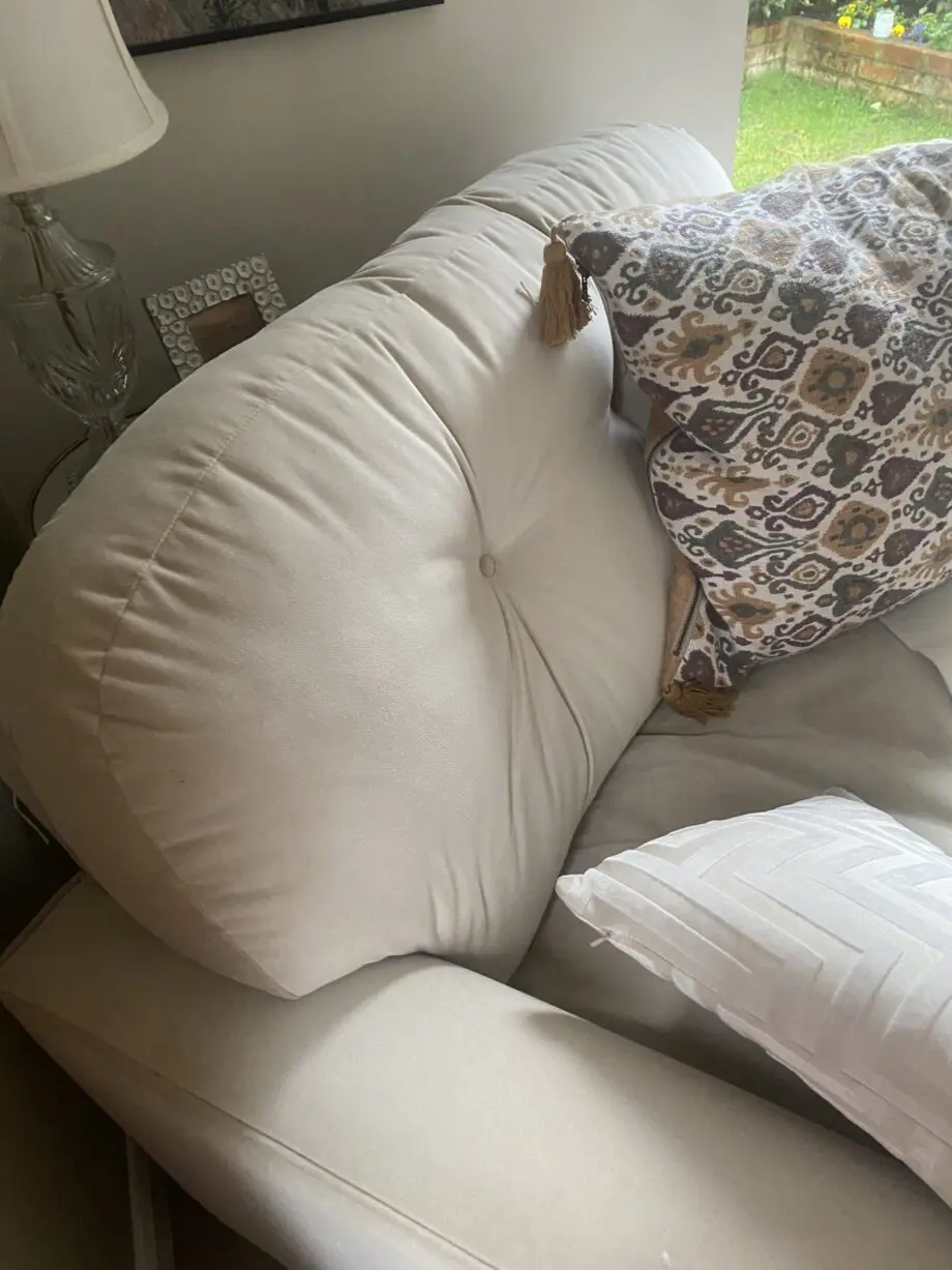 Twin seater arm chair in lush stone velvet