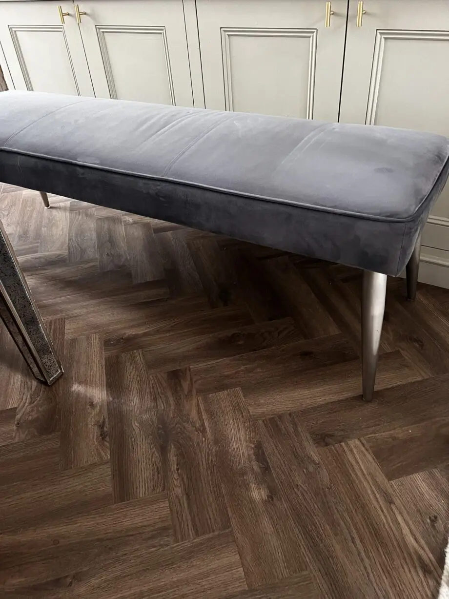 Danetti Mellow Dark Blue Velvet 3 Seater Bench Without Backrest