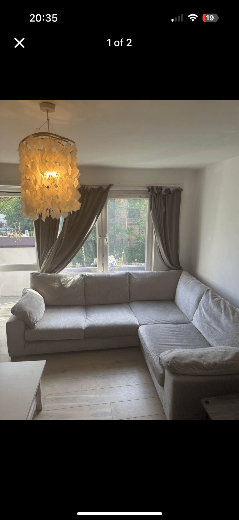 Sofology Grey/Silver L Shaped Sofa, Coco style