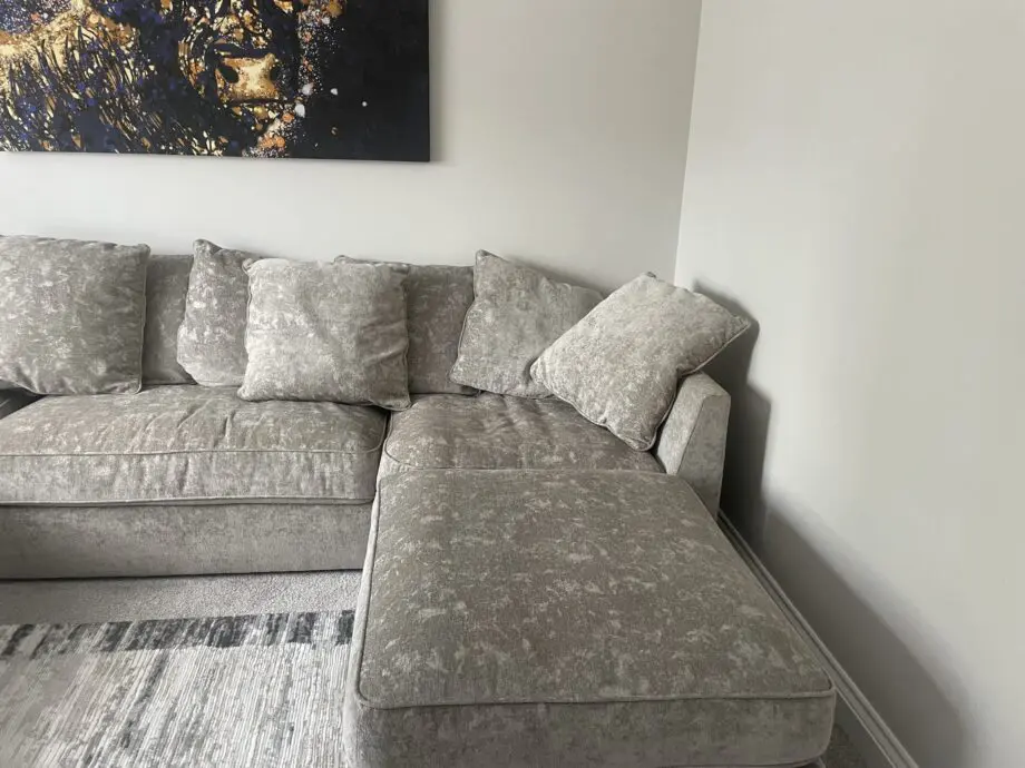 Bishop Luxe Chenille U-Shape Corner Sofa - Silver Fox v2 Sofa club