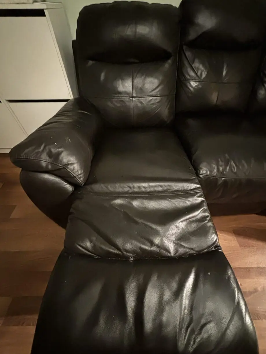 Dark brown 2 piece recliner sofa suite