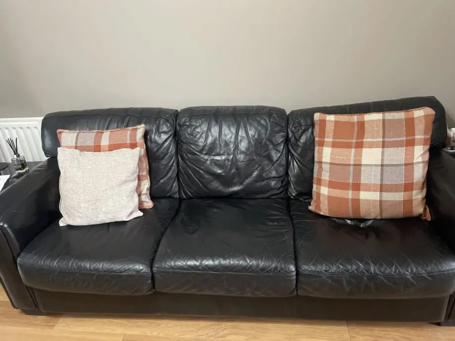 Real leather 3 seater sofa