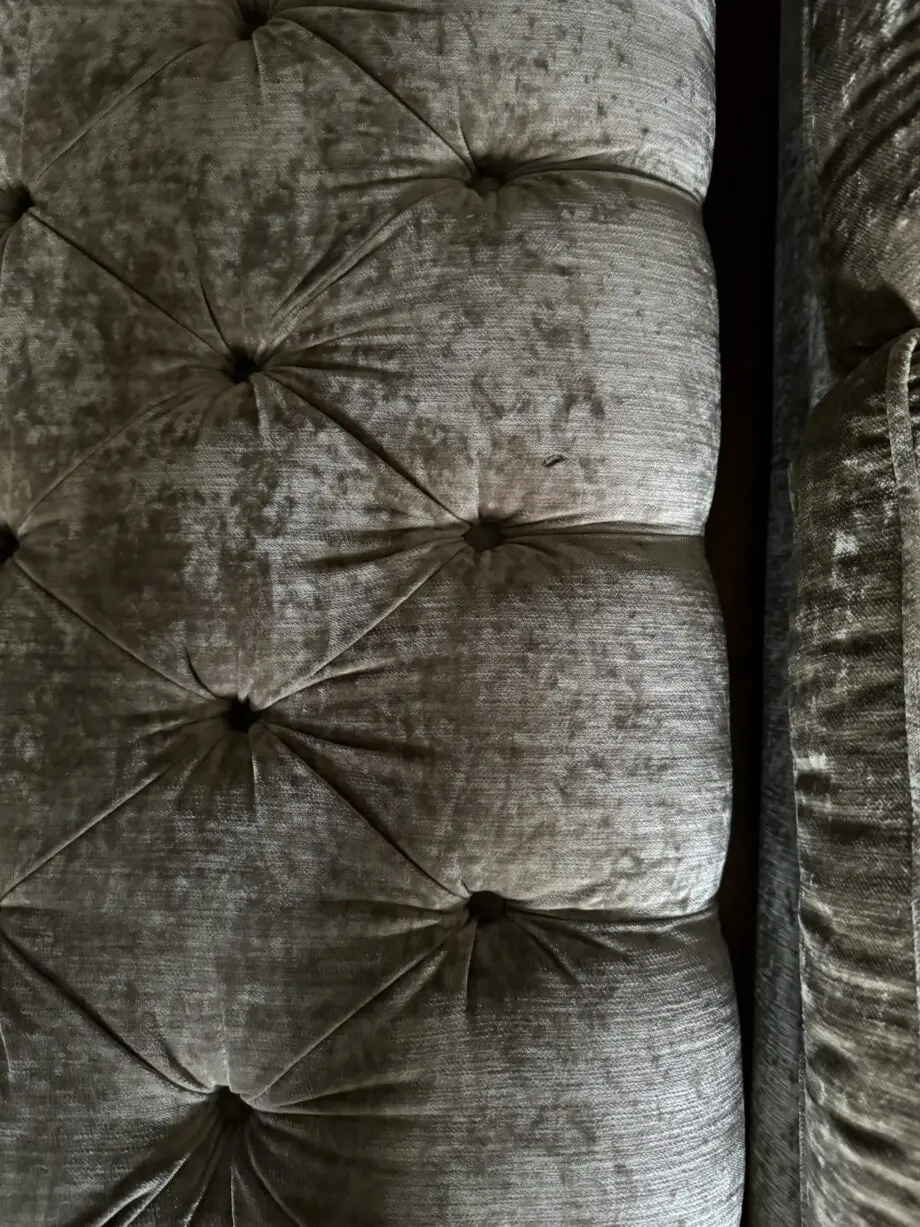 Two Country living Loch Leven Pillow Back 3-Seater Sofas and Large Button Footstool